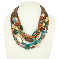 MULTI LAYER MIXED BEAD NECKLACE