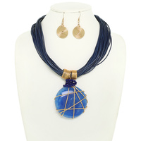 MULTI STRAND AMULET NECKLACE SET