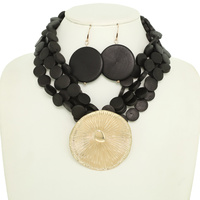 MULTI STRAND DISC PENDANT SET