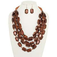 FACETED BEAD NECKLACE SET