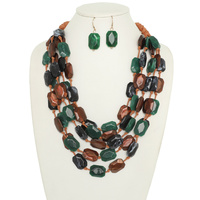 FACETED BEAD NECKLACE SET