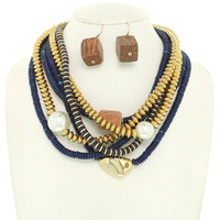 MULTISTRAND DISC BEAD PEARL NECKLACE SET