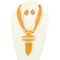 MARBLED SPIKE PENDANT NECKLACE SET