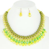 FASHION BEAD NECKLACE AND EARRINGS SET