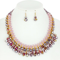 FASHION BEAD NECKLACE AND EARRINGS SET