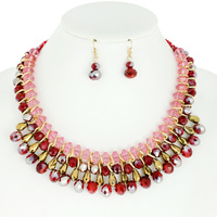 FASHION BEAD NECKLACE AND EARRINGS SET