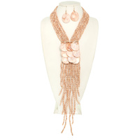 PEARL FRINGE DRAPE NECKLACE SET