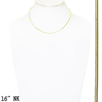 Nk0016G 16 In Gold Snake Chain Strand Necklace