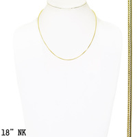 Nk0018G 18 In Gold Snake Chain Strand Necklace