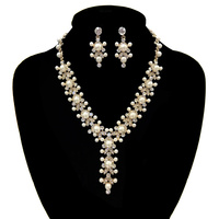 PEARL & RHINESTONE NE/ER SET