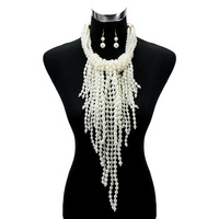 LRG CHUNKY BEADED PEARL NECKLACE SET