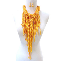 LRG CHUNKY BEADED PEARL NECKLACE SET