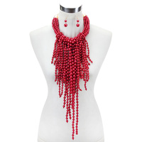 LRG CHUNKY BEADED PEARL NECKLACE SET