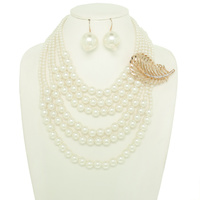 MULTI STRAND PEARL NECKLACE SET