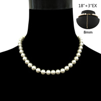 18"  8MM 1 LINE PEARL NECKLACE