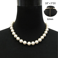 18" 12MM 1 LINE PEARL NECKLACE