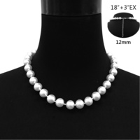18" 12MM 1 LINE PEARL NECKLACE