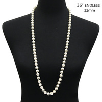 36" ENDLESS 12MM PEARL NECKLACE