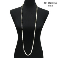 48" ENDLESS 8MM PEARL NECKLACE