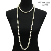 60" ENDLESS 12MM PEARL NECKLACE