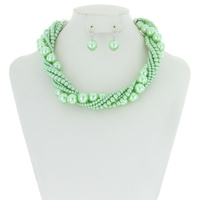 MULTI STRAND TWISTED PEARL NECKLACE