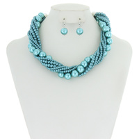 MULTI STRAND TWISTED PEARL NECKLACE