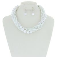 MULTI STRAND TWISTED PEARL NECKLACE