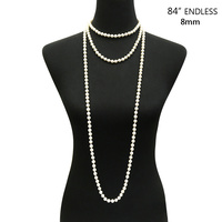 84" ENDLESS 8MM PEARL NECKLACE