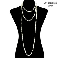 96" 8MM PEARL NECKLACE