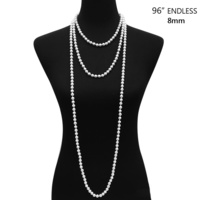 96" 8MM PEARL NECKLACE