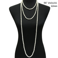 96" ENDLESSS 12MM PEARL NECKLACE