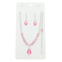 CRYSTAL TEARDROP JEWELRY SET
