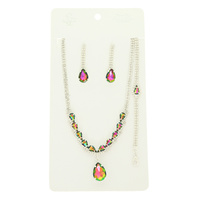 CRYSTAL TEARDROP JEWELRY SET