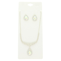 CRYSTAL TEARDROP NECKLACE SET