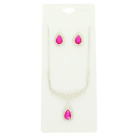 CRYSTAL TEARDROP NECKLACE SET