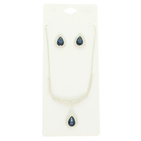 CRYSTAL TEARDROP NECKLACE SET