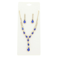 CRYSTAL Y SHAPE NECKLACE SET