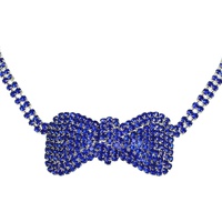 RHINESTONE EMBELLISHED BOW CHOKER NECKLACE