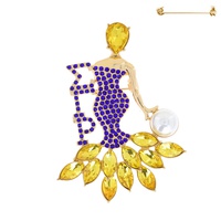 SIGMA GAMMA RHO GREEK SORORITY CRYSTAL RHINESTONE BROOCH PIN