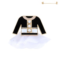 PEARL EMBELLISHED JEWELED TULLE DRESS BROOCH PIN