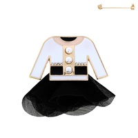 PEARL EMBELLISHED JEWELED TULLE DRESS BROOCH PIN