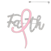 FAITH BREAST CANCER AWARENESS BROOCH PIN