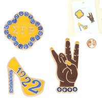 3-PACK AFROCENTRIC SORORITY BROOCH PIN SET