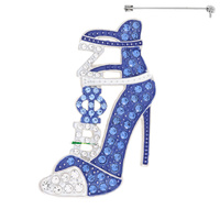AFROCENTRIC SORORITY CRYSTAL STILETTO BROOCH PIN