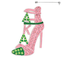 AFROCENTRIC SORORITY CRYSTAL STILETTO BROOCH PIN