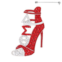 AFROCENTRIC SORORITY CRYSTAL STILETTO BROOCH PIN