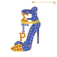 AFROCENTRIC SORORITY CRYSTAL STILETTO BROOCH PIN