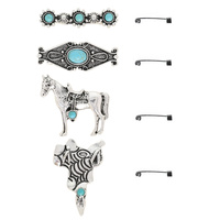 WESTERN TURQUOISE EQUESTRIAN PIN SET