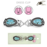 WESTERN TURQUOISE OVAL DRESS CLIP