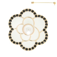FASHIONISTA JEWELED EPOXY FLOWER BROOCH PIN